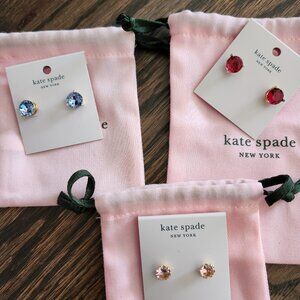 3 Kate Spade Rise & Shine and That Sparkle stud earrings